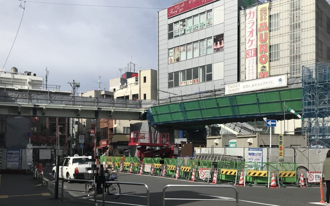 建設中の上福岡駅歩道橋